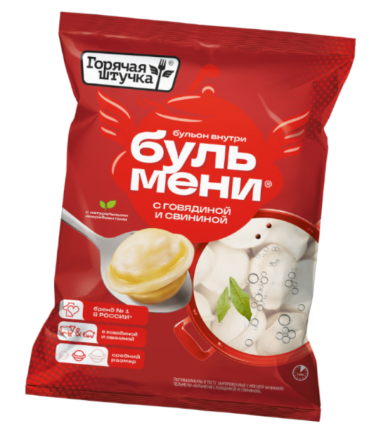 Пельмени ГОРЯЧАЯ ШТУЧКА Бульмени с говядиной и свининой замороженные 700гр